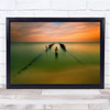 Passion Colourful sunset person in sea Wall Art Print