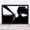 Side Road Lorry black and white blurry Wall Art Print