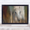 White horse running motion face Animal Wall Art Print