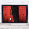 Architecture Abstract Facade Lamp Red Wall Art Print