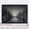 black and white tunnel vision walking Wall Art Print