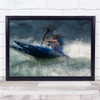 Fight With Waves Texture Sports Canoe Wall Art Print