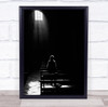 Bench Light Ray Person Church Benches Christian Black & White Christianity Print