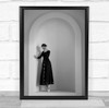 Ballet Ballerina Dancer Arch Dress Black White Sad Tear Tears Melancholia Print