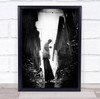 Puddle Reflection Street Italy Black White Water Ground Alley Cobblestone Print