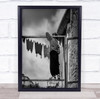 Boy Kid Child Black & White Street Frame Balance Village Urban Laundry Print