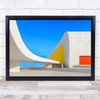 Architecture Niemeyer Aviles Asturias Blue Red Yellow Primary Wall Art Print