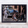 Cuba Havana Street Car Old Classic Vintage Retro Man Men Male Wall Art Print