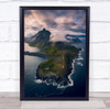 Drone Aerial Iceland Cloudy Seascape Vestrahorn Coast Coastal Wall Art Print