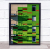 Green Abstract Architecture Balcony Balconies Building Facade Wall Art Print