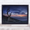 Landscape Panorama Misty Sunset Sun Night Mountain Dusk Stars Wall Art Print