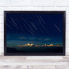 Night China Asia Mountains Mountain Star Trails Stars Streaks Wall Art Print