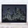 Night Japan Asia Industry Industrial Chimney Chimneys Factory Wall Art Print