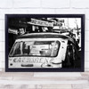 Taxi Drive Black & White Street Man Car Traffic Jam Damn Work Wall Art Print