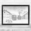 Winter Snow Village Bucovina Romania Weather Snowfall Snowing Wall Art Print