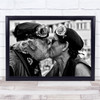 Festival Motard Kiss Cascais Love Couple Goggles Black & White Harley Print