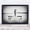 Woman Denmark Jytland Skive Mood Black & White Bridge Umbrella Lonely Print