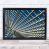 Architecture Lines Shapes Geometry Blue Modern Train Station Wall Art Print