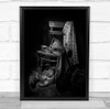 Chair Light painting Stillife Fiction Boot Shirt Trousers On Wall Art Print