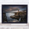Landscape Seascape Lighthouse Cliff Mountain Tower Water Sea Wall Art Print