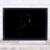 Mood Black Dark Lady Woman Silhouette Half-Body Posture Face Wall Art Print
