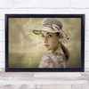 Vintage Hat Ribbon Bokeh Summer Portrait Person Woman Glance Wall Art Print