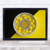 Yellow Graphic Candy Lemon Diagonal Plate Round Circle Still Wall Art Print