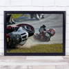 Action Accident Race Racing Bike Motorbike Motorcycle Grand Prix Wall Art Print