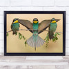 Bee-Eater Wings Bee-Eaters Bird Birds Bokeh Branch Twig Wildlife Wall Art Print