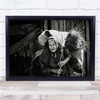 Carry Weight Strength Heavy Strong Monocolour Bag Hay Farmer Old Wall Art Print