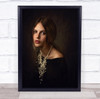Girl Model Woman Necklace Pearl Pearls Face Portrait Brown Alisa Wall Art Print