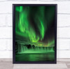 Godafoss Iceland Waterfall Aurora Northern Light Borealis Arctic Wall Art Print