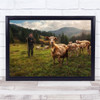 landscape Maramures Balcan Mountain Transylvania Carpathian Goat Wall Art Print
