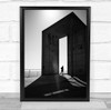 Lisbon Street Run Runner Running black and white Silhouette Arch Wall Art Print