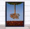 Namibia Quiver Tree Roots Root Creative Edit Lonely Trees Ground Wall Art Print