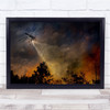 Orria Italy Cilento Helicopter Forest Fire Disaster Smoke Flight Wall Art Print