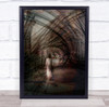 Tunnel Arch Corridor Walk Walking Pedestrian Creative Edit Woman Wall Art Print