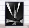 Dubai Uae United Arab Emirates Black & White Burj Khalifa City Cityscape Print