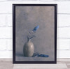 Blue Flower Flowers Vase Decorative Painterly Soft Flora Floral Wall Art Print