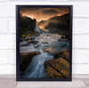 Light Rays Sunlight Landscape River Waterfall Stream Creek Flow Wall Art Print