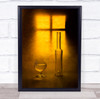 Still Life Yellow Glass Water Liquid Bottle Window Shadow Cross Wall Art Print