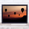 Balloon Hot Air Balloons Graphic Red Gravity Flight Fly Flying Wall Art Print
