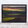 Barns Dust Sunset Palouse Wheat Rural Countryside Farm Farming Wall Art Print