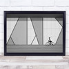 Bike Bicycle Street Grid Shapes Lines Person Man Road Way Path Wall Art Print