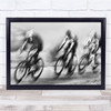 Black & White Motion Blur Bike Race Racing Rider Bicycle Sport Wall Art Print