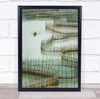 Boat Raft Fisherman Fish Fising Net Nets Fence Fences Maritime Wall Art Print