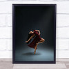 Dance Woman Red Dress Pose Dancing Ballet Jump Gravity Passion Wall Art Print
