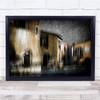 Painterly Village Old Town City Urban Wall Art Print