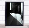 Street City People Pedestrian Shadows Urban Building black and white Print