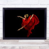 Ballet Dancer Red Jump Flying Gravity Dress Leap Flight Fly Wall Art Print